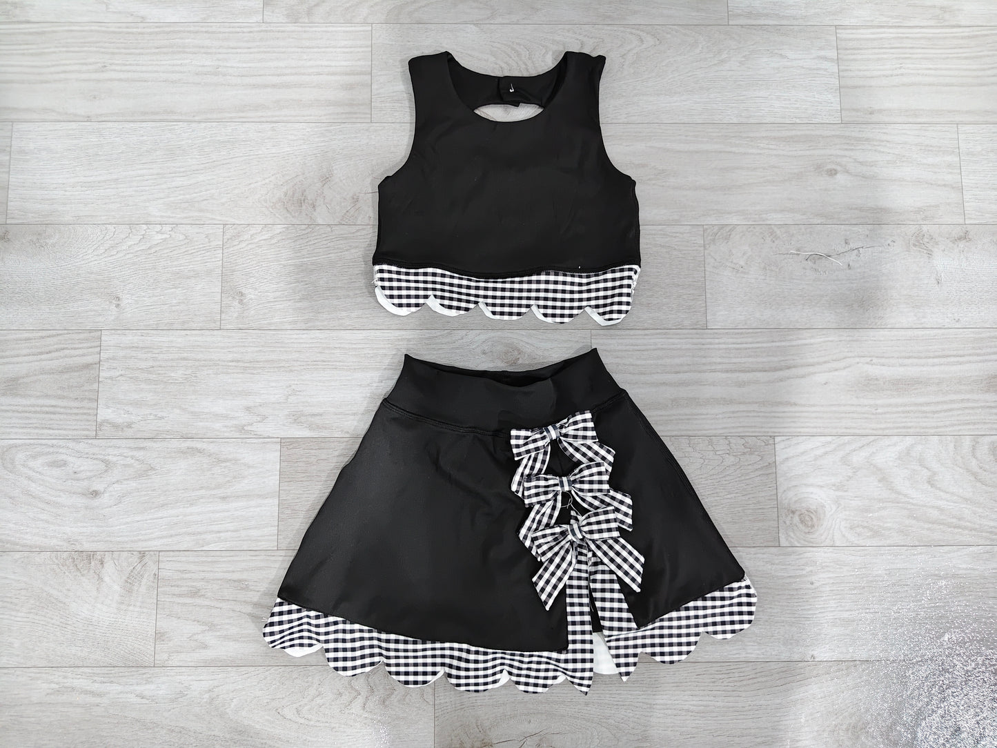 Baby Girls Skeeveless Vest Top Skirt Shorts Yoga Active Scallop Clothes Sets Preorder