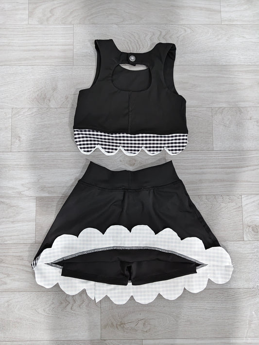 Baby Girls Skeeveless Vest Top Skirt Shorts Yoga Active Scallop Clothes Sets Preorder