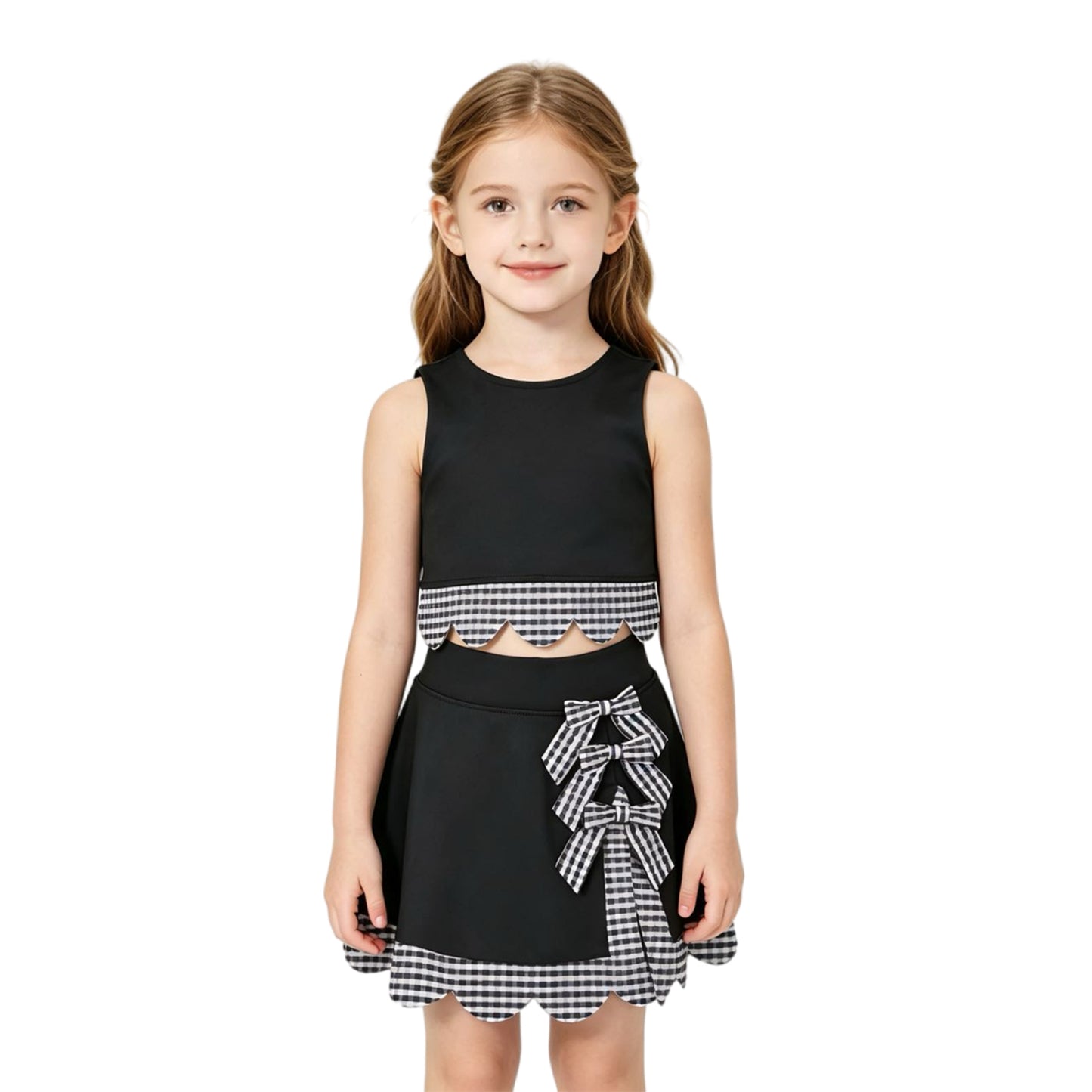 Baby Girls Sleeveless Vest Top Skirt Shorts Yoga Active Scallop Clothes Sets