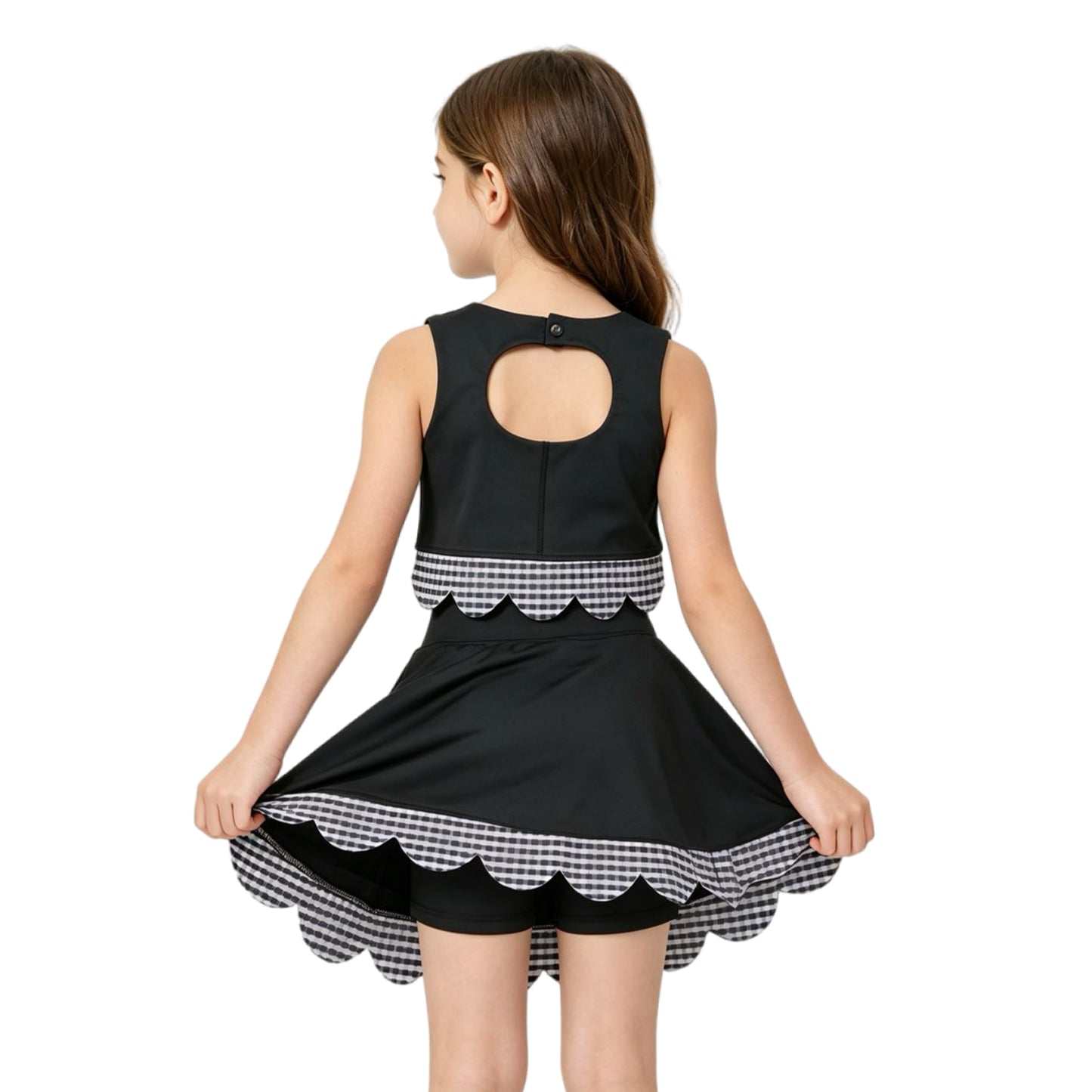 Baby Girls Sleeveless Vest Top Skirt Shorts Yoga Active Scallop Clothes Sets