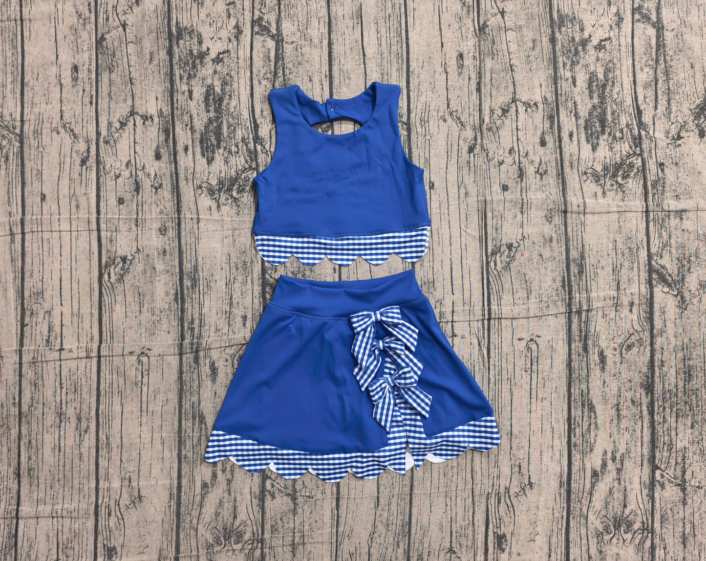 Baby Girls Skeeveless Vest Top Skirt Shorts Yoga Active Scallop Clothes Sets Preorder