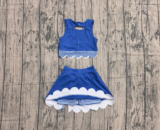 Baby Girls Skeeveless Vest Top Skirt Shorts Yoga Active Scallop Clothes Sets Preorder
