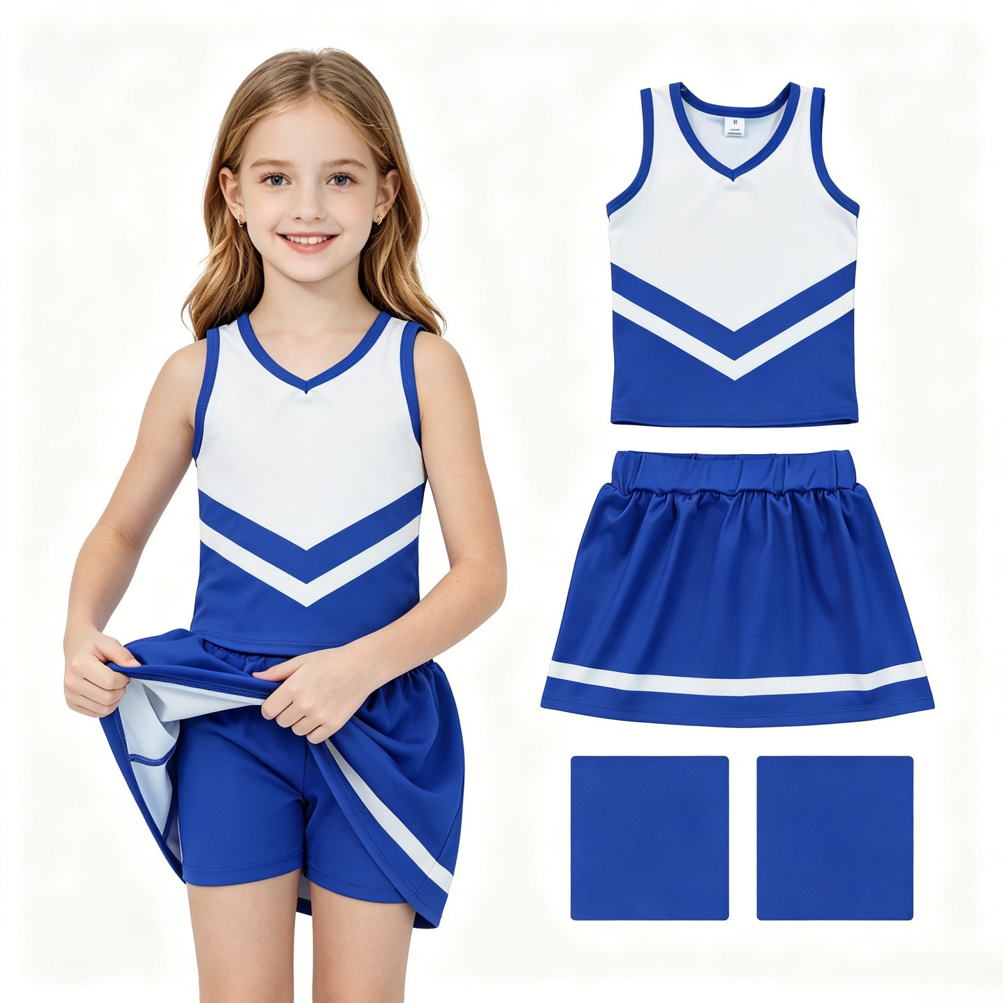 Baby Girls Hot Blue Stripe Vest Top Skirt Shorts Team Yoga Active Clothes Sets