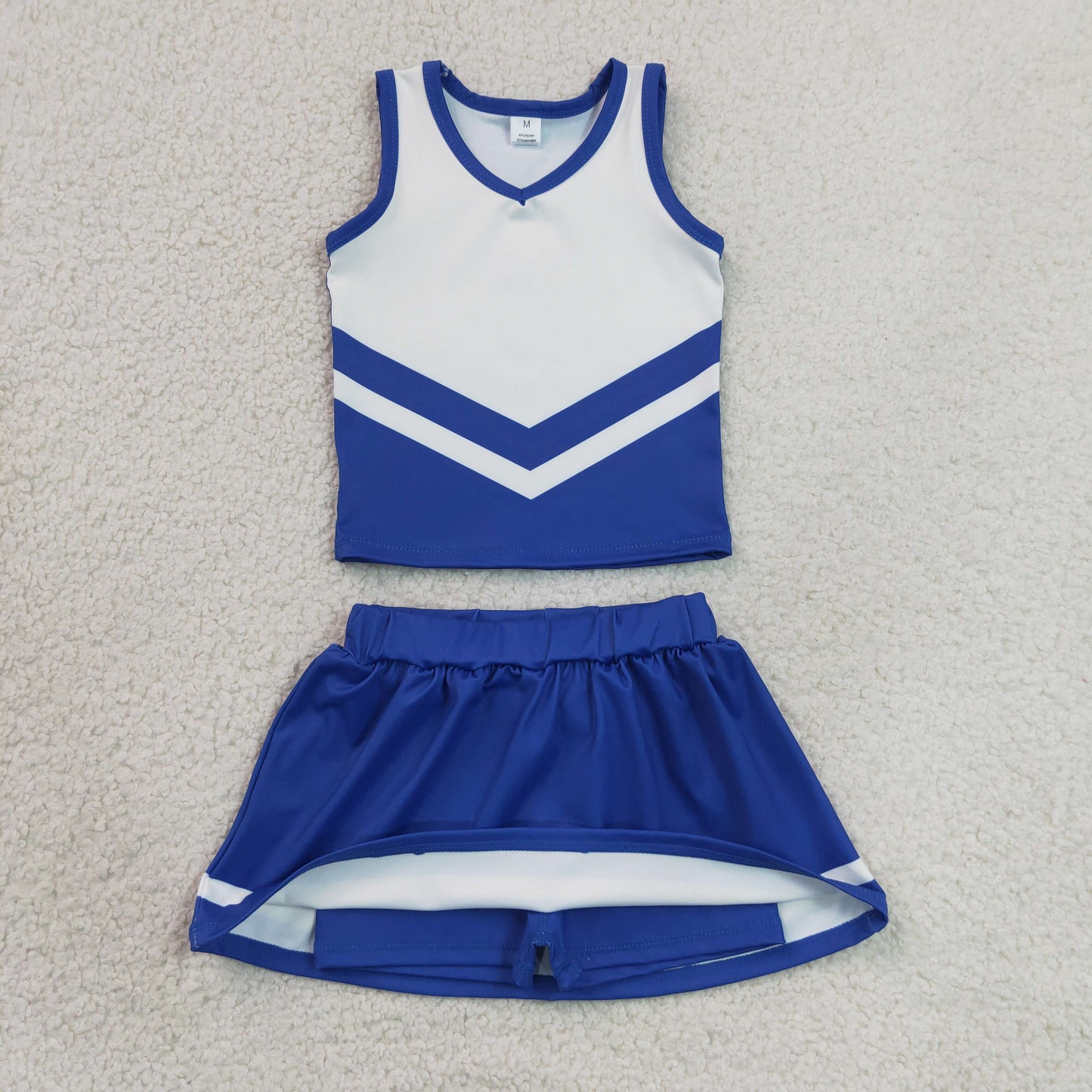 Baby Girls Hot Blue Stripe Vest Top Skirt Shorts Team Yoga Active Clothes Sets