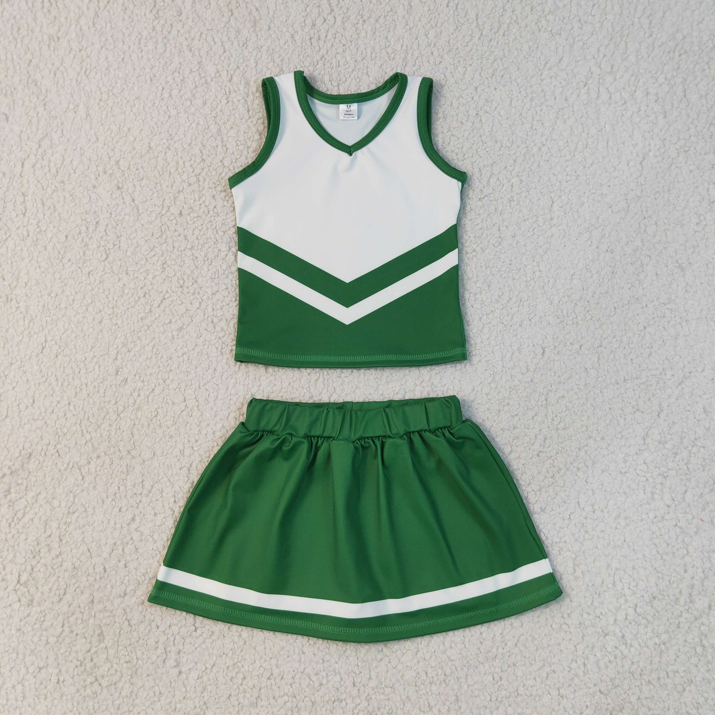 Baby Girls Green White Stripe Vest Skirt Shorts Team Yoga Active Clothes Sets