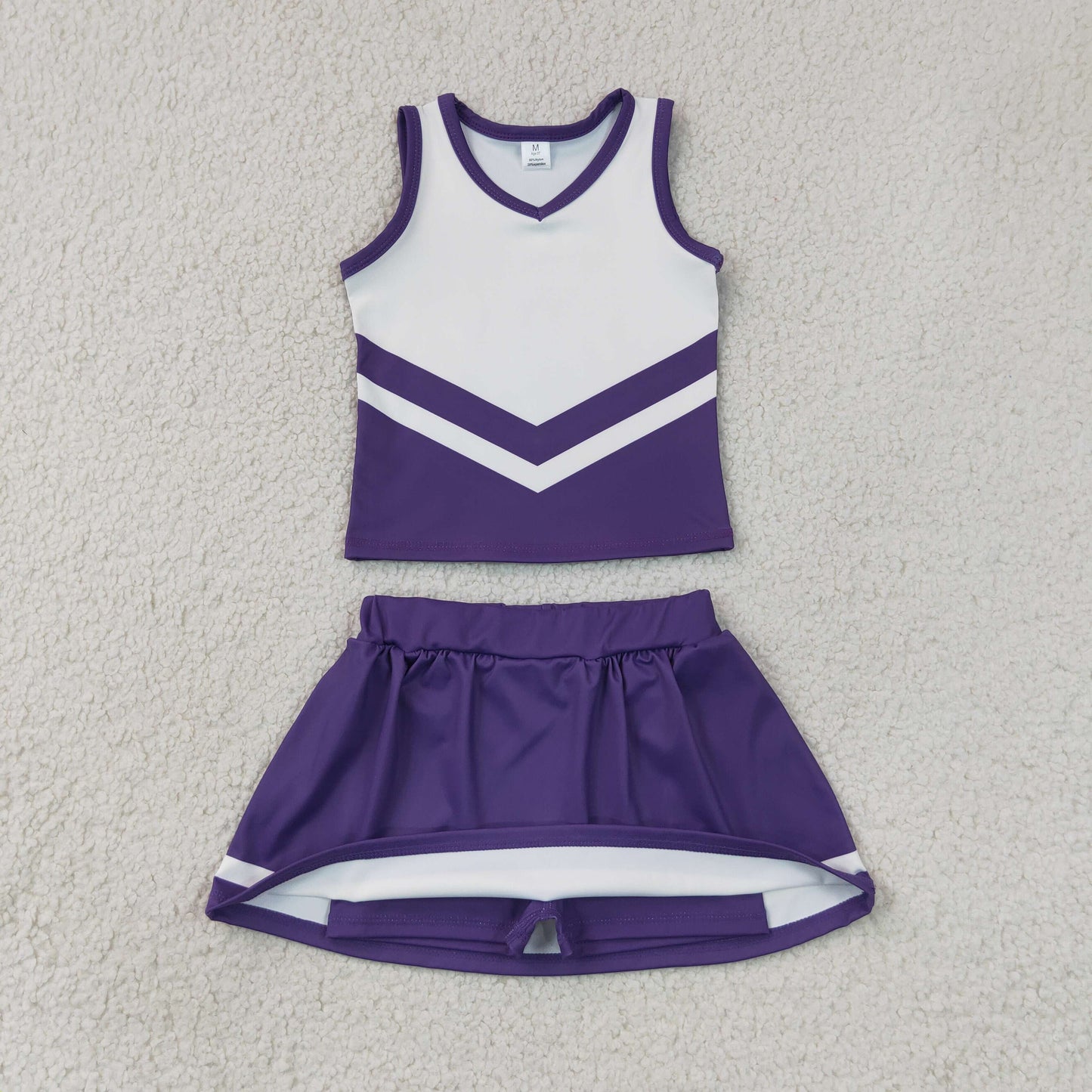 Baby Girls Purple White Stripe Vest Skirt Shorts Team Yoga Active Clothes Sets