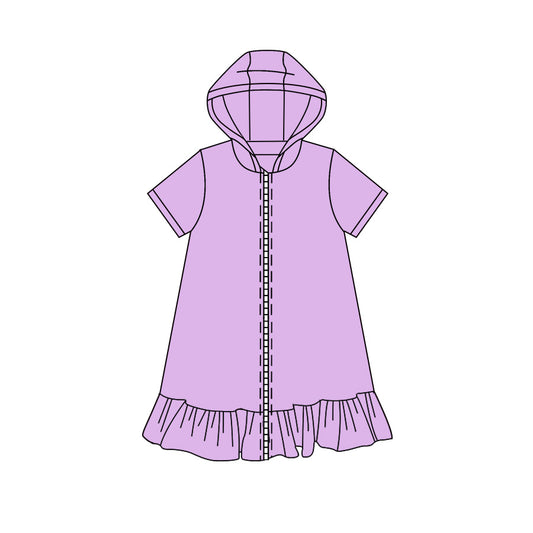 Baby Girls Lavender Zip Hoodie Yoga Active Knee Length Dress Jackets Preorder