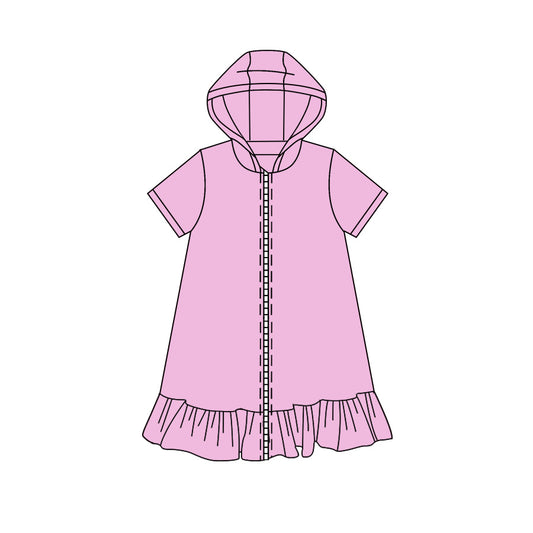 Baby Girls Pink Zip Hoodie Yoga Active Knee Length Dress Jackets Preorder
