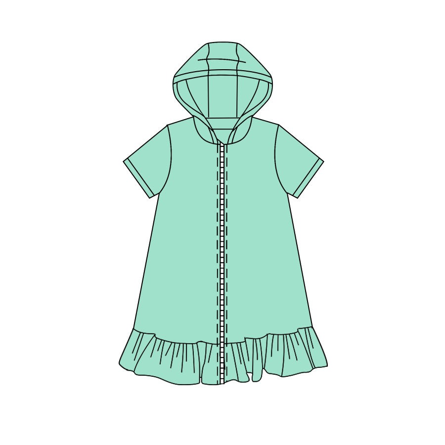 Baby Girls Green Zip Hoodie Yoga Active Knee Length Dress Jackets Preorder