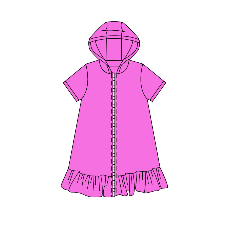 Baby Girls Hot Pink Zip Hoodie Yoga Active Knee Length Dress Jackets Preorder
