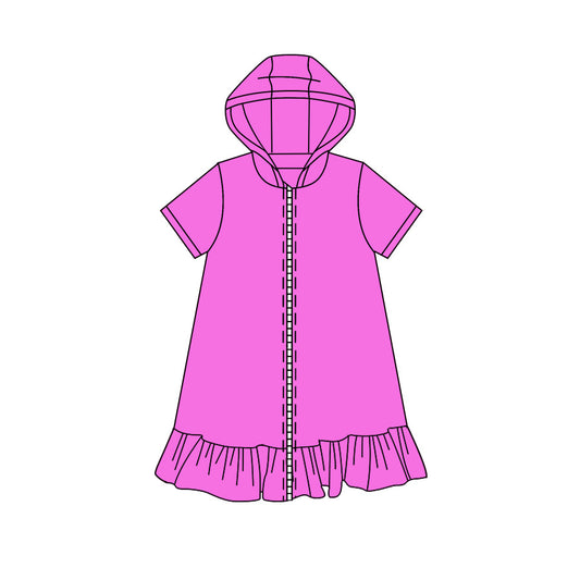 Baby Girls Hot Pink Zip Hoodie Yoga Active Knee Length Dress Jackets Preorder