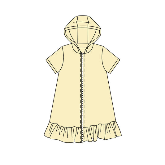 Baby Girls Yellow Zip Hoodie Yoga Active Knee Length Dress Jackets Preorder