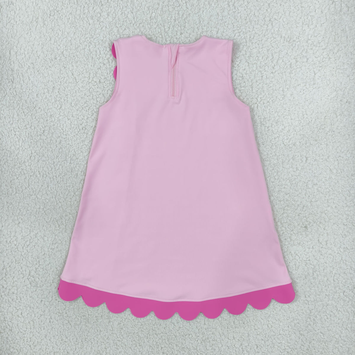 Baby Girls Pink Sleeveless Yoga Active Scallop Knee Length Dresses