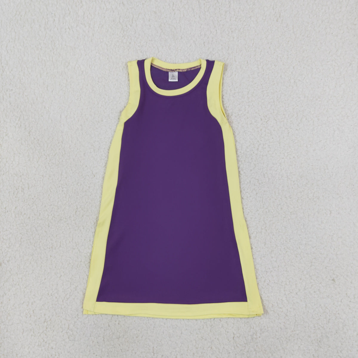 Baby Girls Sleeveless Purple Yellow Yoga Active Split Knee Length Dresses
