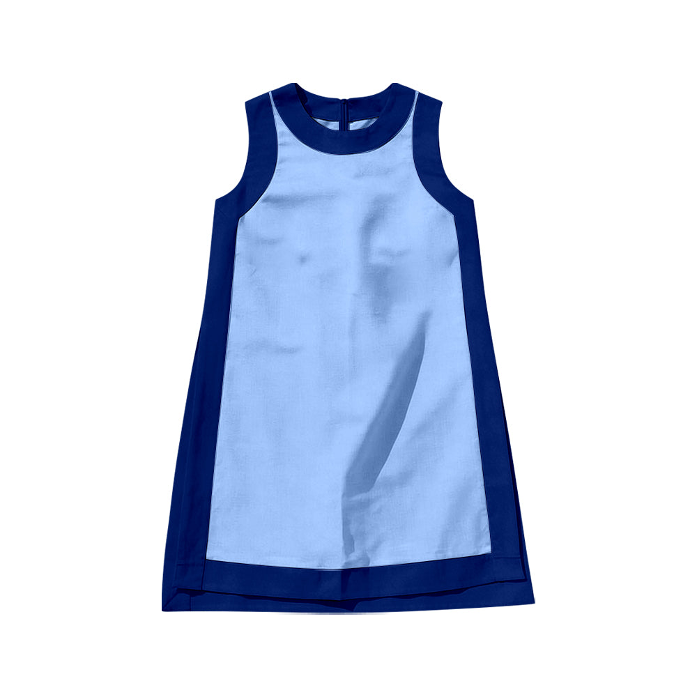 Preorder moq 5 Baby Girls Sleeveless Navy Blue Yoga Active Knee Length Dresses