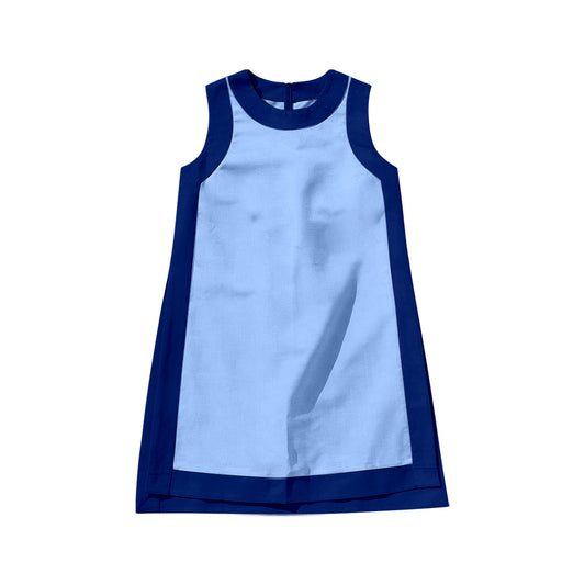 Preorder moq 5 Baby Girls Sleeveless Navy Blue Yoga Active Knee Length Dresses