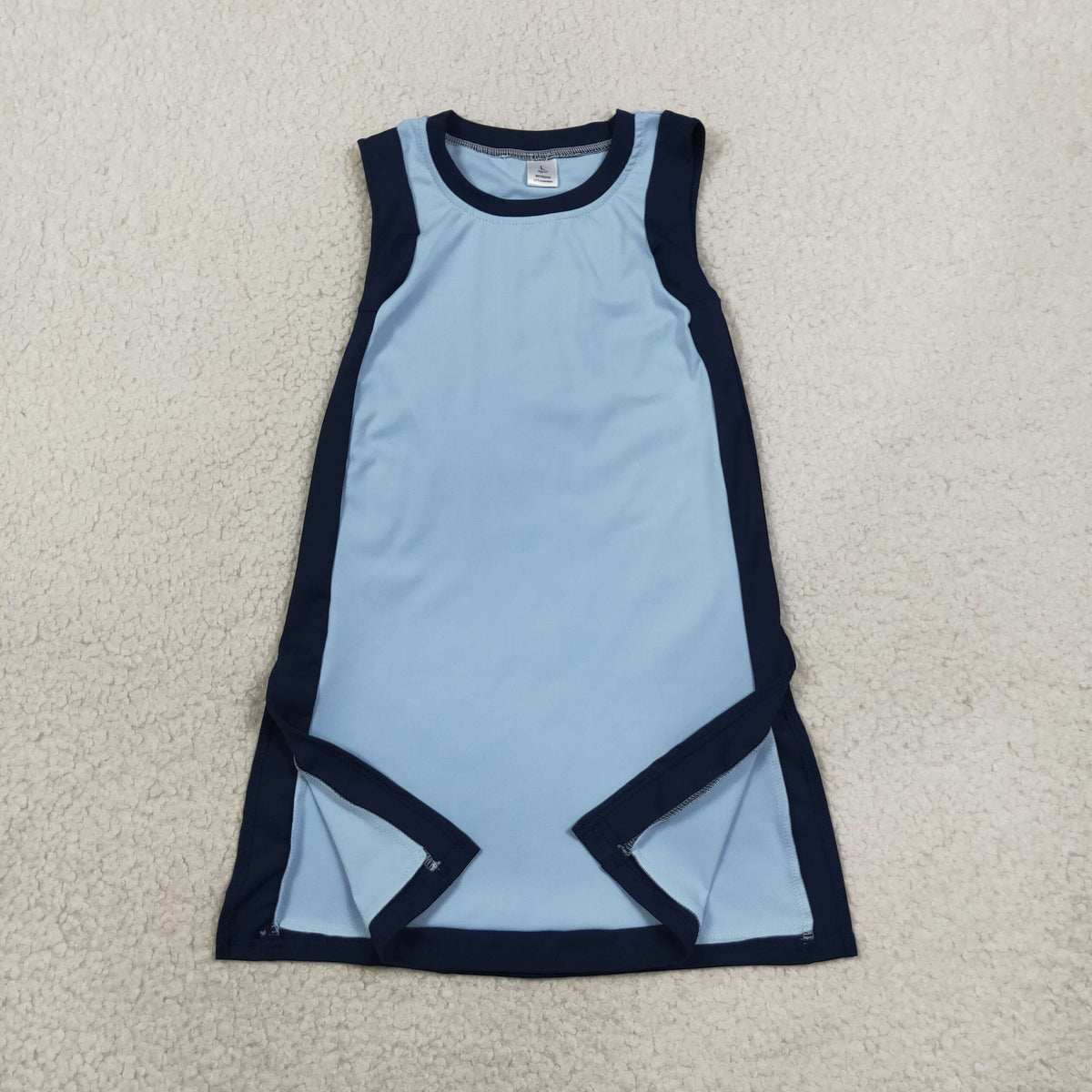 Baby Girls Sleeveless Navy Blue Yoga Active Knee Length Dresses