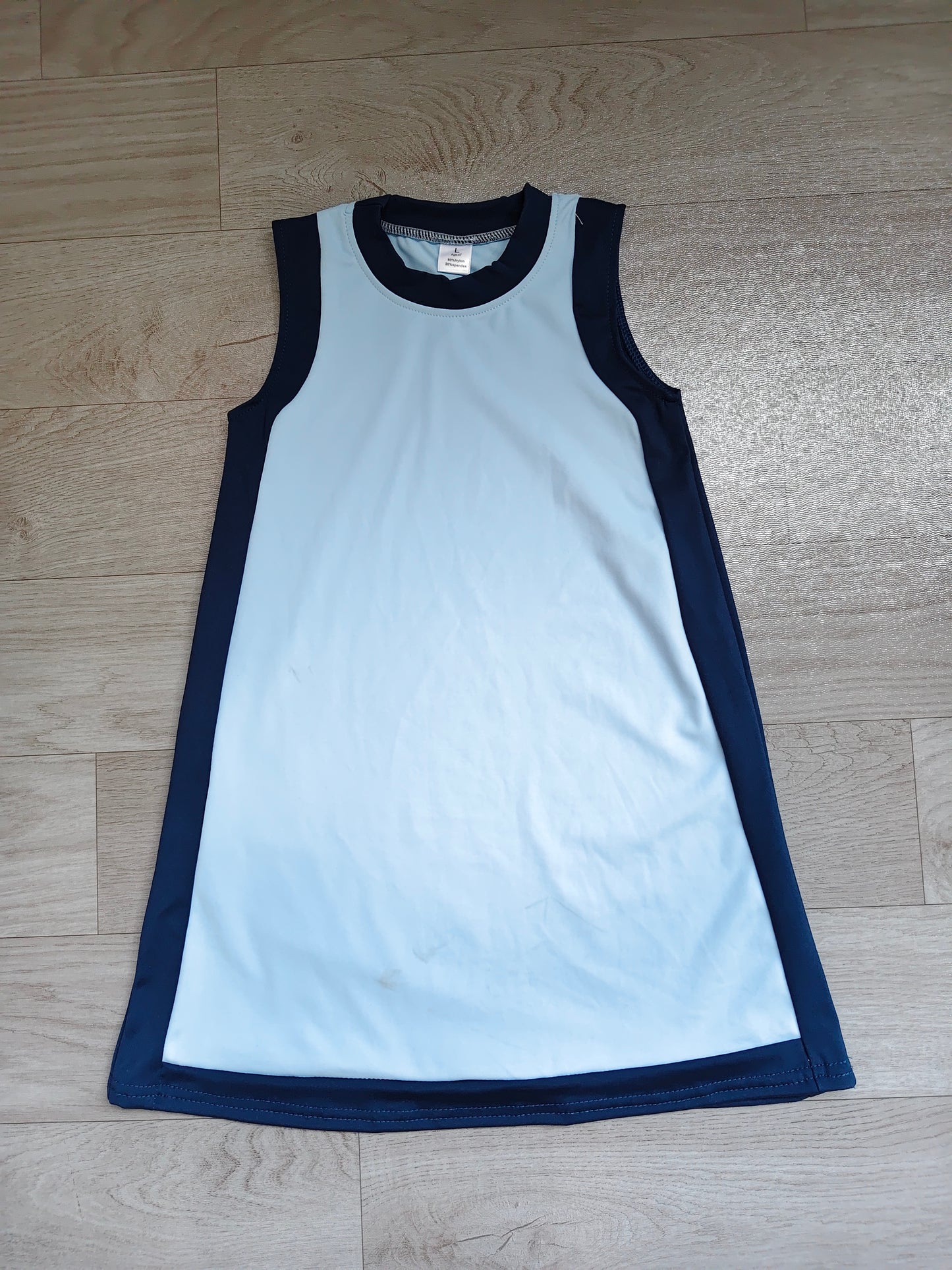 Preorder moq 5 Baby Girls Sleeveless Navy Blue Yoga Active Knee Length Dresses