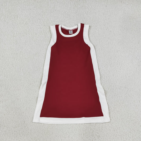 Baby Girls Sleeveless White Maroon Yoga Active Knee Length Dresses