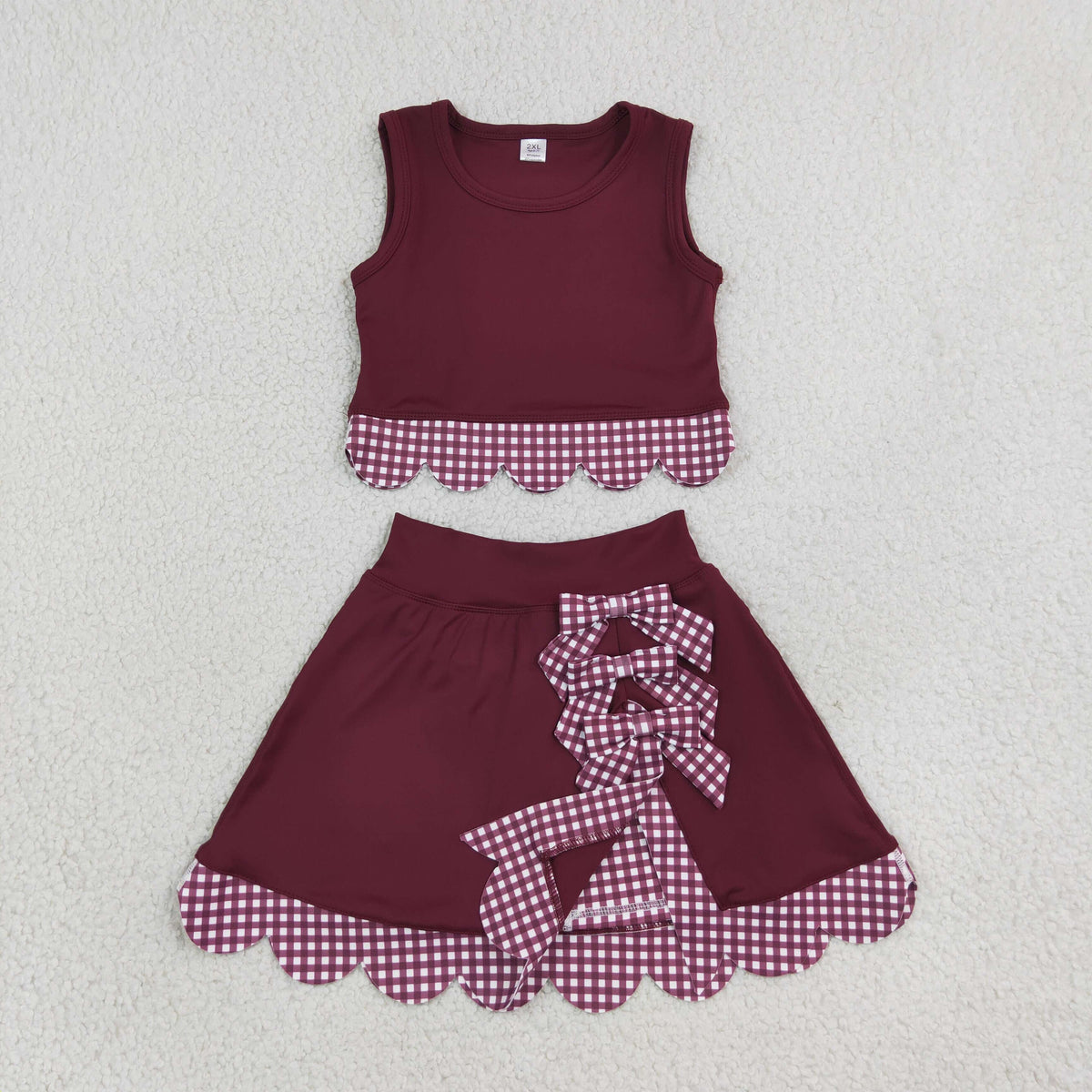 Sibling Baby Girls Sleeveless Vests Skirt Short Yoga Active Scallop Clothes Sets