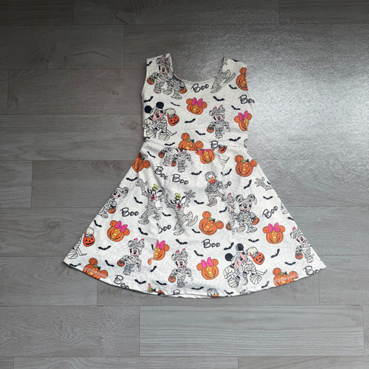 Baby Girls Cartoon Mouses Pumpkins Boo Halloweens Yoga Active Short Dress Preorder