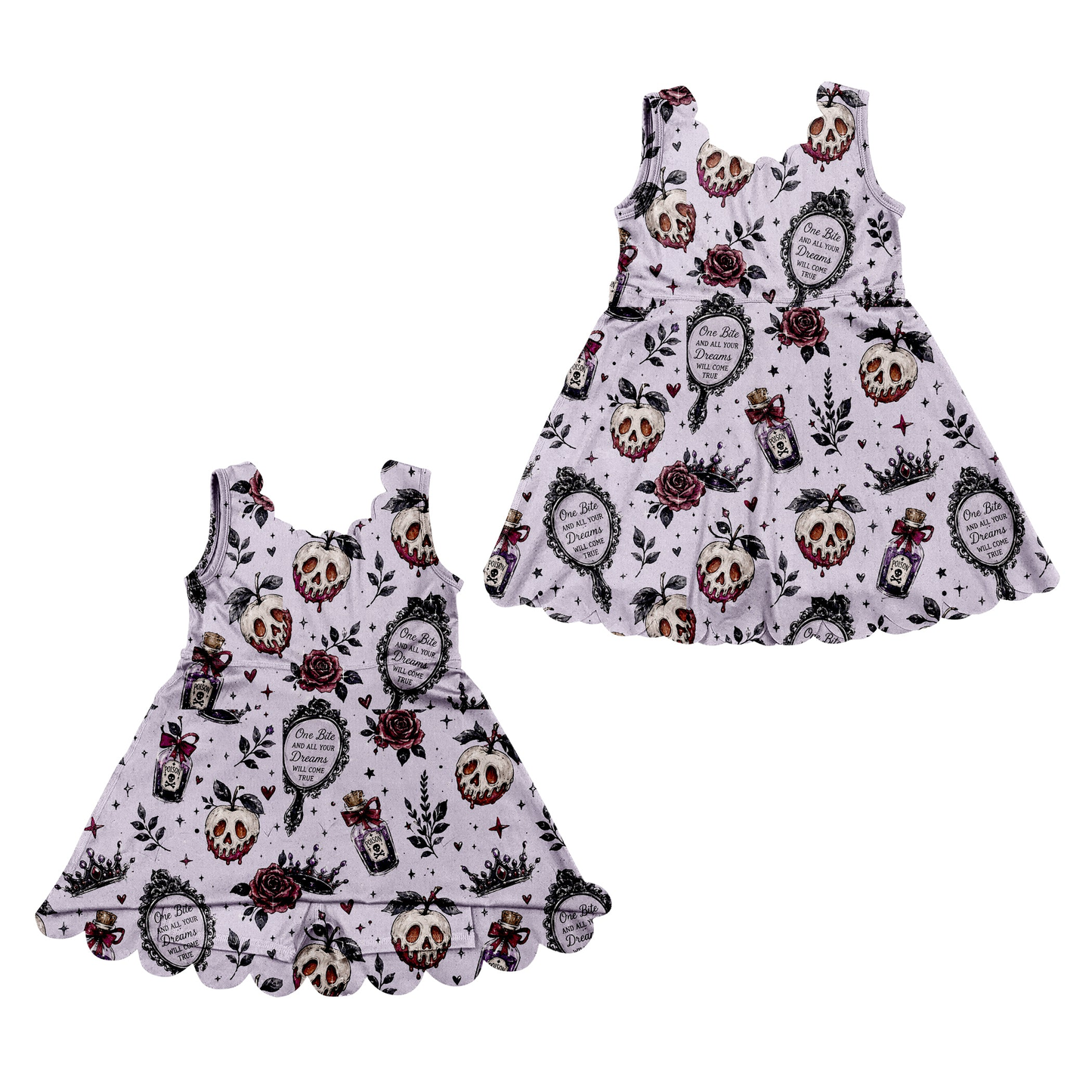 Preorder moq 5 Baby Girls Ghost Flowers Halloweens Yoga Active Short Scallop Knee Length Dress