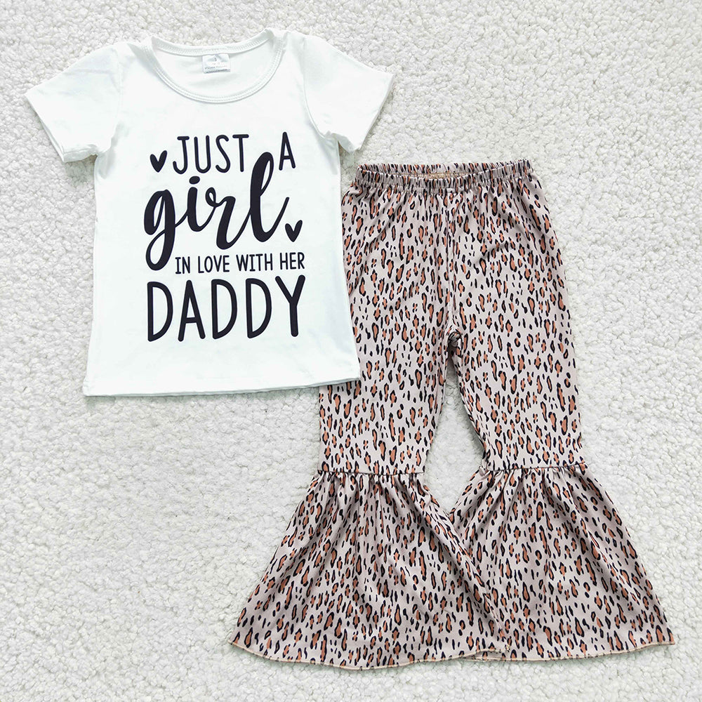 Sibling Baby Girls Daddy Girls Western Shirts Bell Pants Clothes Sets