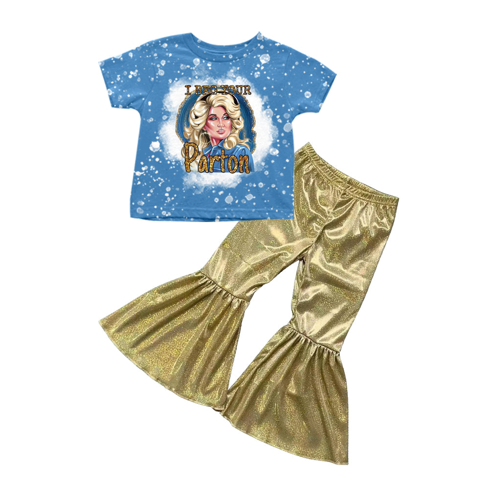 Baby Girls Sing Spandex Golden Bell Pants Clothes Sets preorder