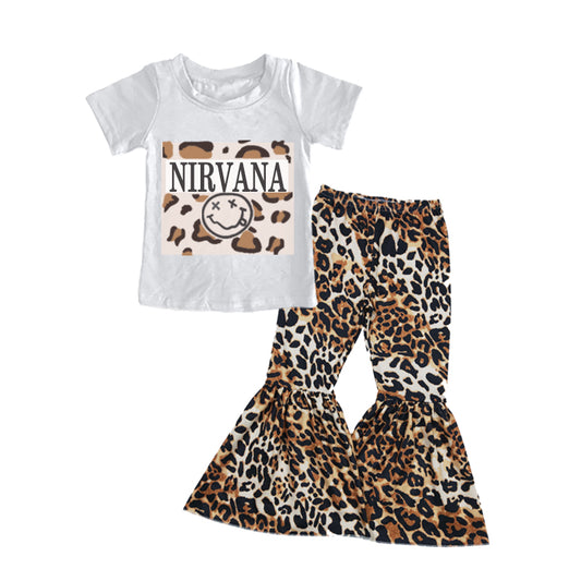 Baby Girls Leopard Words Shirt Pants Clothing Sets preorder