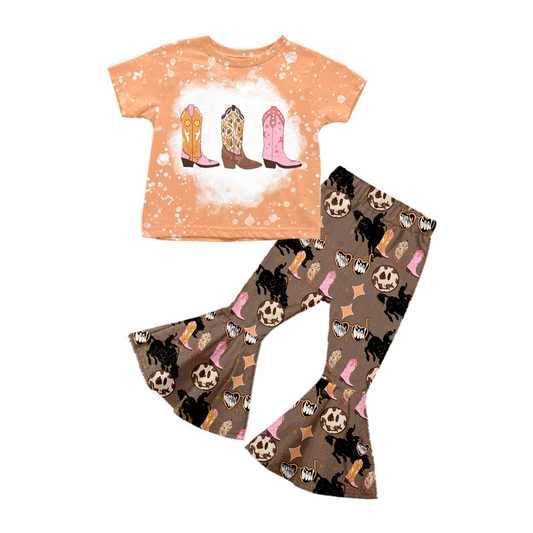 Baby Girls Western Boots Bell Pants Clothes Sets preorder