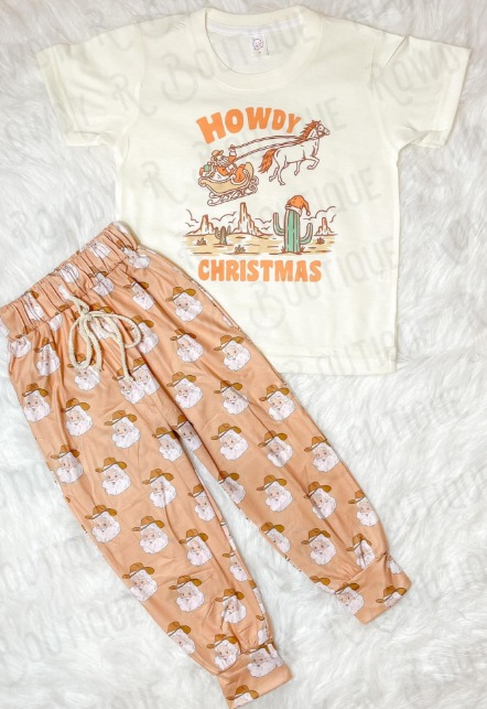 Baby Boys Christmas Howdy Shirts Tee Shirts Santa Pants Clothes Sets preorder