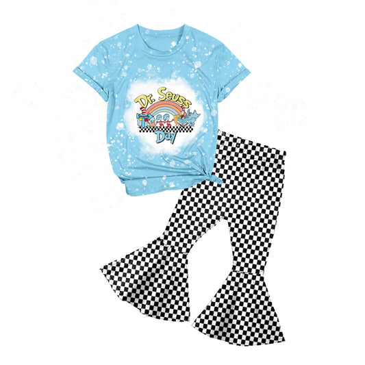 Baby Girls Dr Reading Shirt Black Checkered Bell Pants Clothing Sets preorder