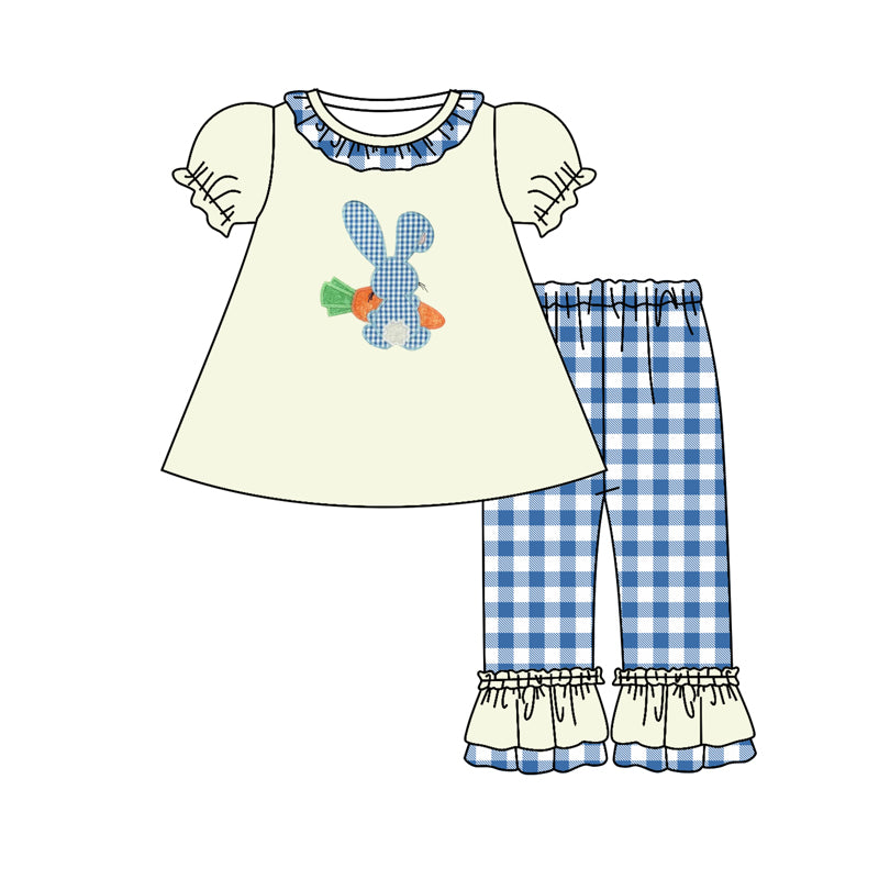 Baby Girls Easter Carrots Rabbits Tunic Ruffle Pants Clothing Sets preorder