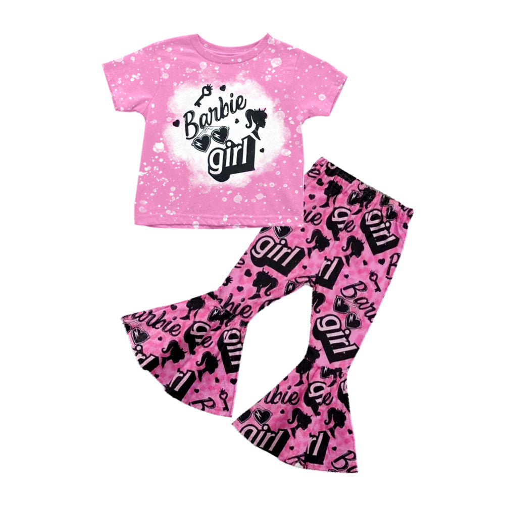Baby Girls Doll Girl Short Sleeve Tee Shirt Top Bell Pants Clothes Sets preorder