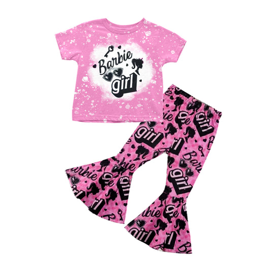 Baby Girls Doll Girl Short Sleeve Tee Shirt Top Bell Pants Clothes Sets preorder