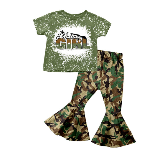 Baby Girls Hunting Girl Tops Camo Flare Pants Outfits Clothes Sets preorder