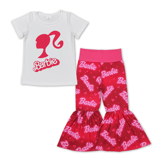 Baby Girls Doll Top Pink Bell Pants Clothes Sets
