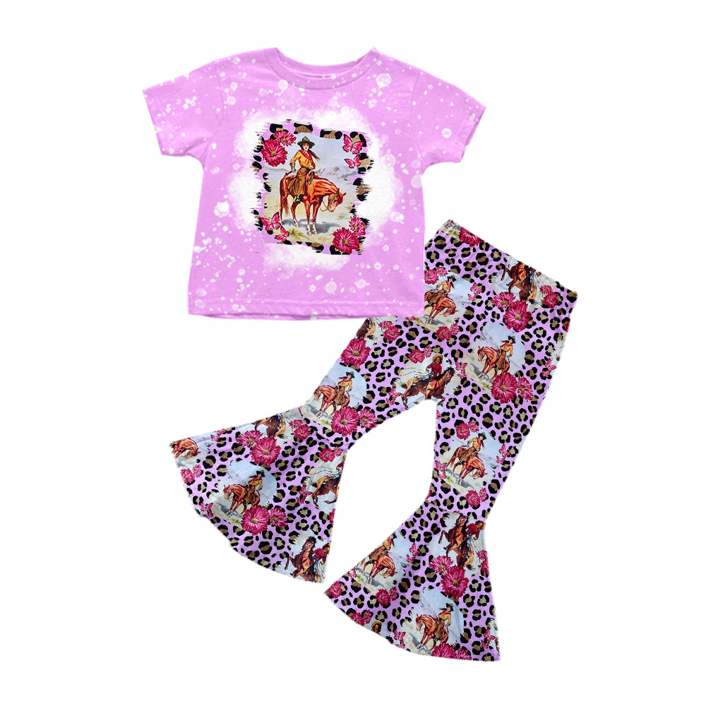 Baby Girls Cowgirl Rodeo Shirts Bell Pants Clothes Sets Preorder