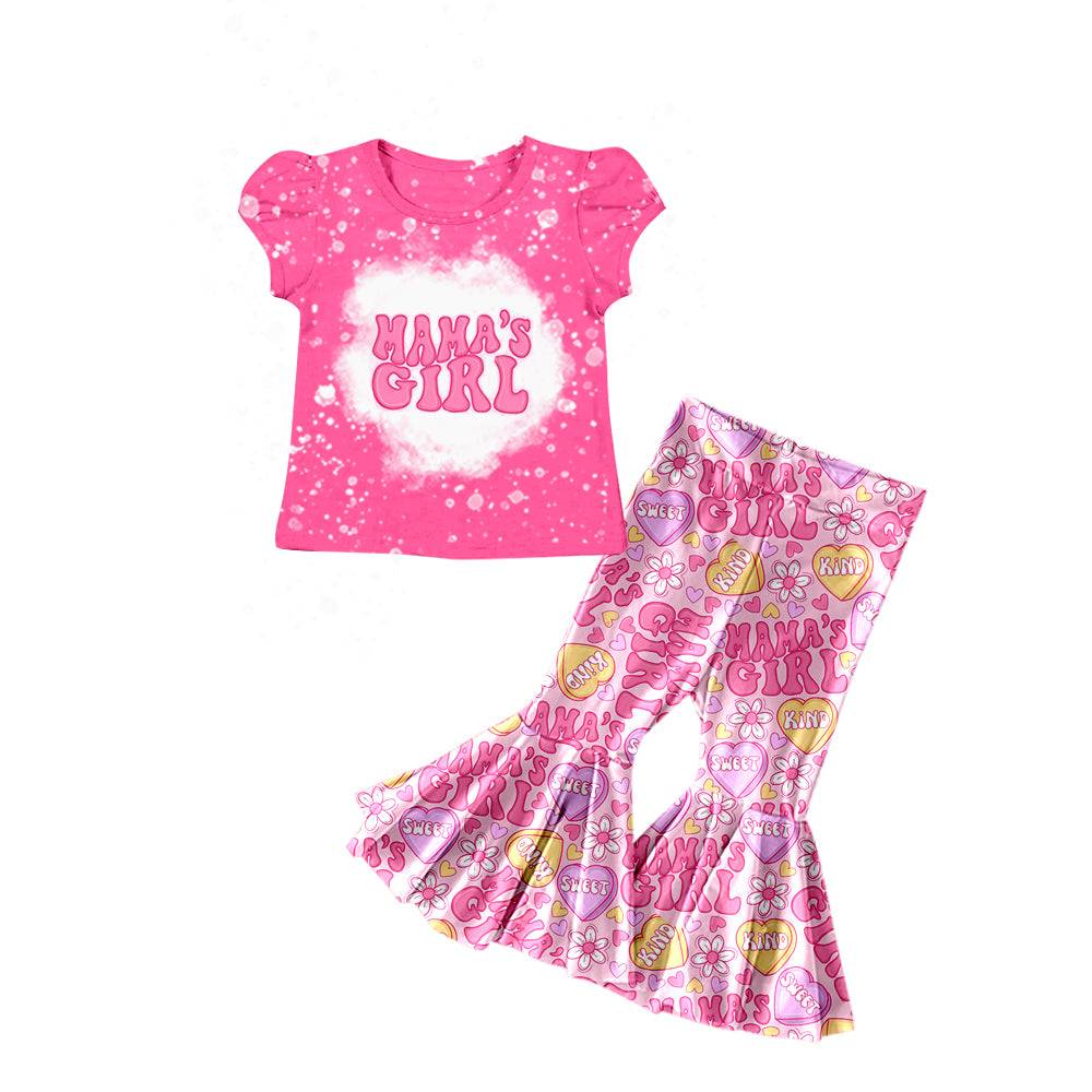 Baby Girls Mama's Girl Top Flowers Bell Pants Clothes Sets Preorder