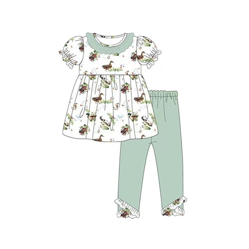 Baby Girls Ducks Ruffle Tunic Legging Outfits Clothes Sets Preorder