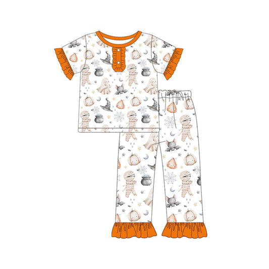 Baby Girls Halloween Bats Tee Shirts Top Pants Pajamas Clothes Sets Preorder