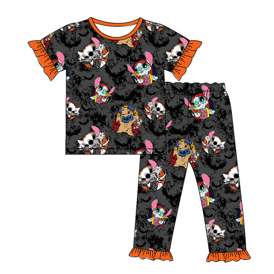 Baby Girls Halloween Mouse Ruffle Tops Pants Pajamas Clothes Sets Preorder