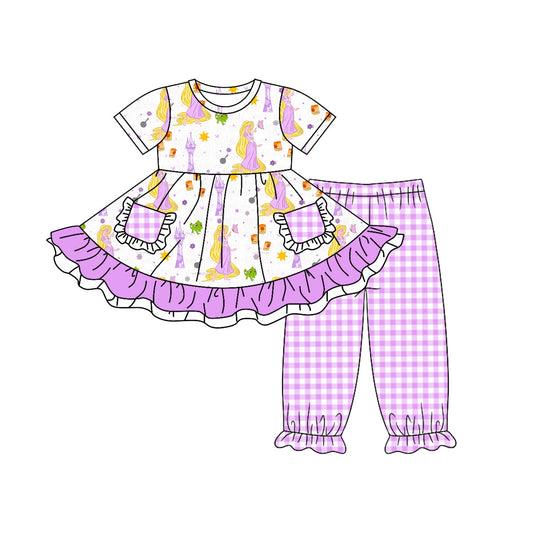 Baby Girls Princess Frog Pockets Tunic Top Pants Clothes Sets Preorder