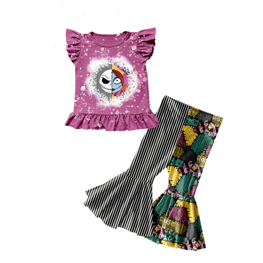 Baby Girls Halloween Nightmaire Tee Top Bell Pants Clothes Sets Preorder