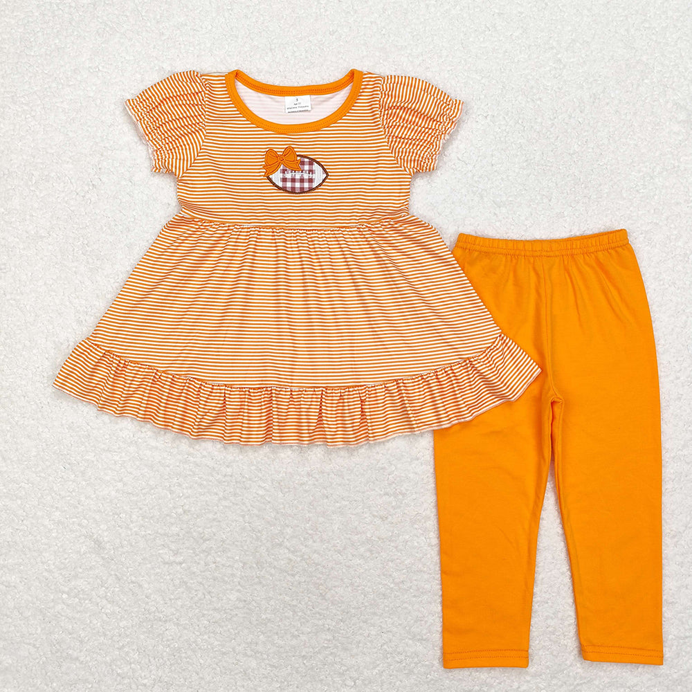 Baby Girls Orange Stripes Football Tunic Legging Clothes Sets