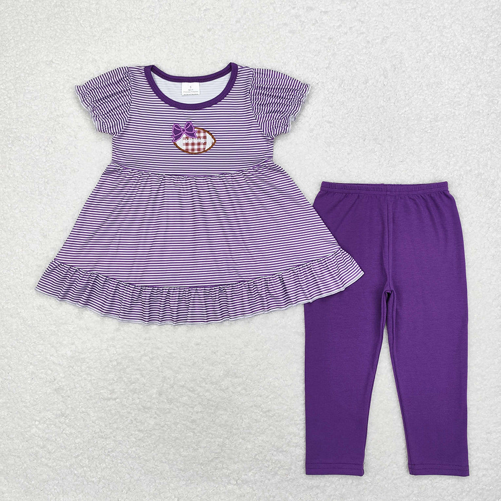 Baby Girls Purple Stripes Football Tunic Legging Clothes Sets