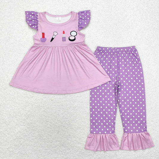 Baby Girls Lavender Lipstick Tunic Pants Clothes Sets