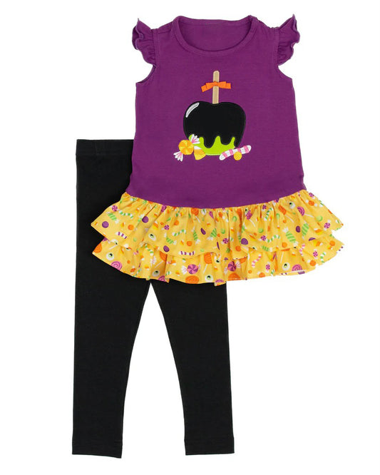 Baby Girls Halloween Candy Purple Tops Pants Clothes Sets Preorder