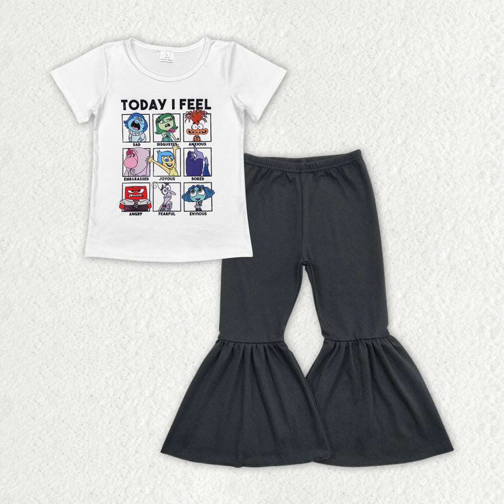 Baby Girls Today I Feel Tops Bell Pants Clothes Sets