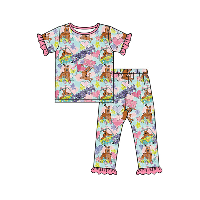 Baby Girls Valentines Dogs Doo Hearts Shirts Pants Pajamas Clothes Sets Preorder